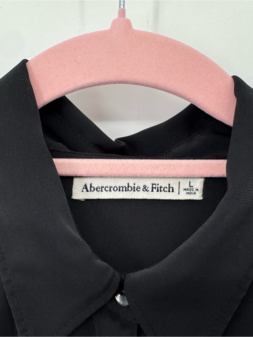 Abercrombie & Fitch Black Twist Front Bell Sleeve Dress Capsule Basic Size Large - Picture 7 of 9